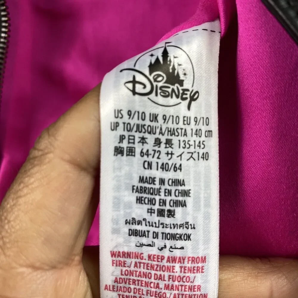 Disney Moto Zip Faux Leather Mickey Mouse Studded Jacket Size 9-10 Black Pink